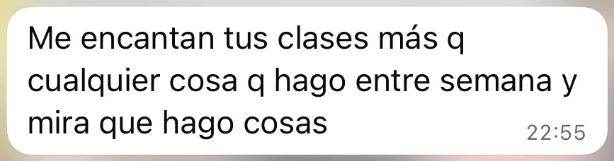 Mensaje de una alumna