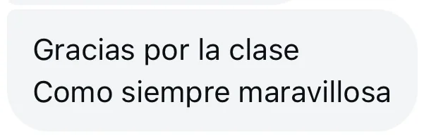 Mensaje de una alumna
