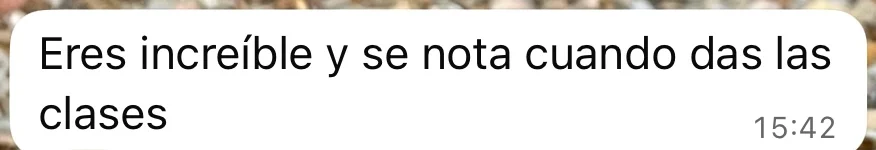 Mensaje de una alumna