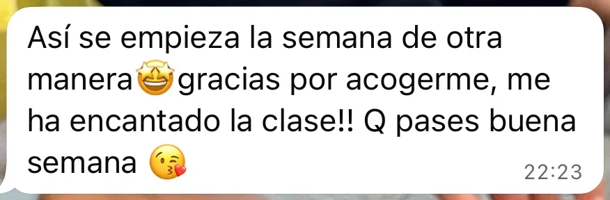 Mensaje de una alumna